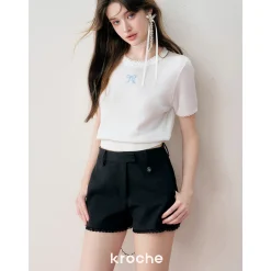 Kroche Lace Edge Suit Short Black