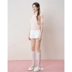 Kroche Lace Edge Suit Short White