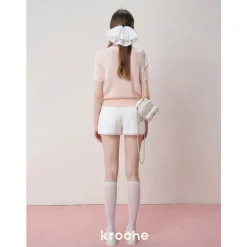 Kroche Lace Edge Suit Short White