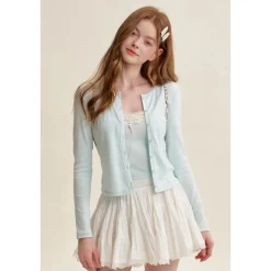 Kroche Lace Patchwork A-Line Ballet Fluffy Skirt White
