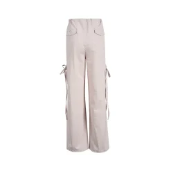 Kroche Lace Patchwork Bow Lace Up Cargo Pants Pink