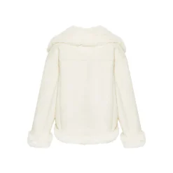 Kroche Leather-Fur Integrated Thicken Patchwork Jacket