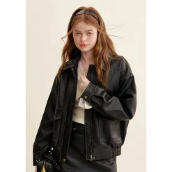 Kroche Millard Eco-Friendly Rose Button Jacket Black
