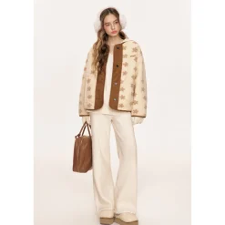 Kroche Reversible Suede Patchwork Padded Fleece Jacket