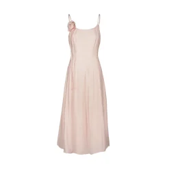 Kroche Rose Lace Up Waisting Halter Dress