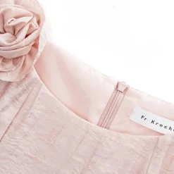Kroche Rose Lace Up Waisting Halter Dress