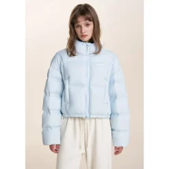 Kroche Stand Collar Short Down Jacket Blue