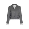 Kroche Striped Patchwork Short Suit Jacket Gray