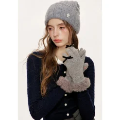 Kroche Twist Embroidery Doll Collar Wool Knit Cardigan