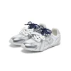 Laber Three Dual-Tone Lace-Up Running Sneaker Sliver