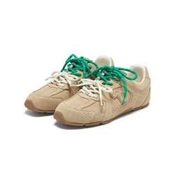 Laber Three Dual-Tone Lace-Up Running Sneaker Khaki