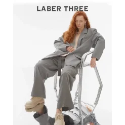 Laber Three Thick-Soled Leather Derby Cream