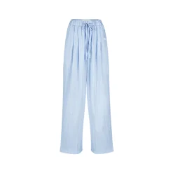 Liilou Draped Elastic-Waist Pleated Casual Pants Blue