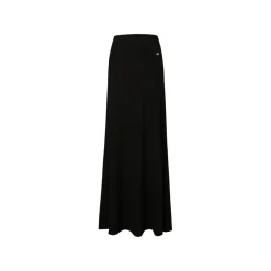 Liilou Draped High Waist A-Line Casual Long Skirt