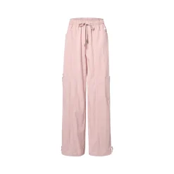 Liilou Drawstring Lace-Up Wide-Leg Cargo Pants Pink