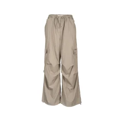 Liilou Drawstring Multi-Pockets Wide-Leg Cargo Pants