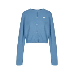 Liilou Embroidery Logo Knit Cardigan Blue