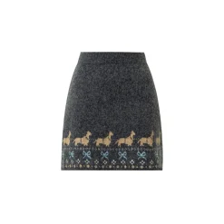 Liilou Fair Isle Jacquard Woolen Knit Skirt