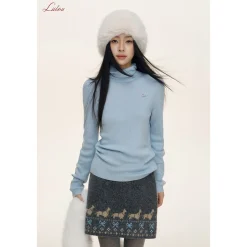 Liilou Fair Isle Jacquard Woolen Knit Skirt