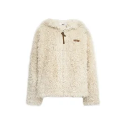 Liilou Fur Integrated Curly-Fur Hooded Woolen Fleece Jacket