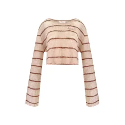 Liilou Vintage Colour Blocked Stripe L/S Knit Top