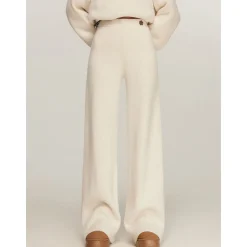 Liilou Vintage Cozy Knit Pants Cream