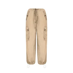 Liilou Vintage Pocket Drawstring Straight-Leg Cargo Pants