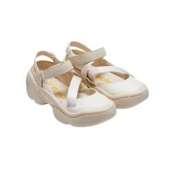 Lost In Echo Asymmetric Thick Sole Casual Sandal Cream