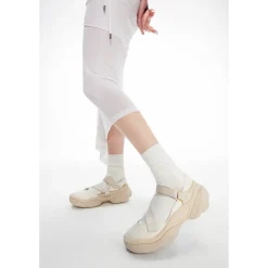 Lost In Echo Asymmetric Thick Sole Casual Sandal Cream