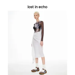 Lost In Echo Asymmetric Thick Sole Casual Sandal Brown