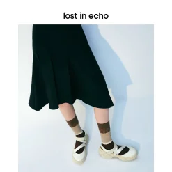 Lost In Echo Asymmetric Thick Sole Casual Sandal Cream