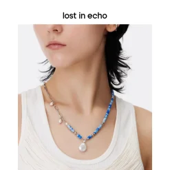 Lost In Echo Asymmetrical Pearl Necklace