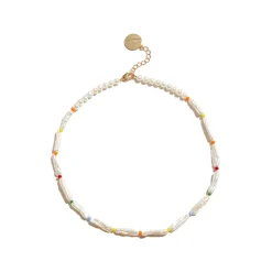 Lost In Echo Bead Chain Colored Baroque Pearl Necklace