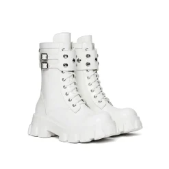 Lost In Echo Belt Platform Boots White