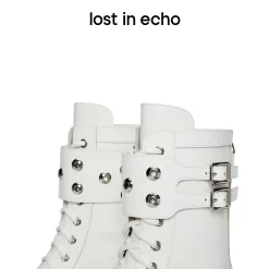 Lost In Echo Belt Platform Boots White