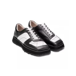 Lost In Echo Color Blocked Leather Brogues Black