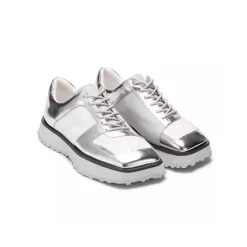 Lost In Echo Color Blocked Leather Brogues Sliver
