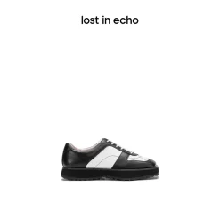 Lost In Echo Color Blocked Leather Brogues Black