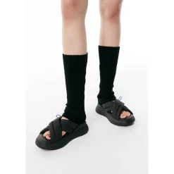 Lost In Echo Cross Strap Pump Slipper Black