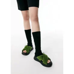 Lost In Echo Cross Strap Pump Slipper Green