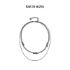 Lost In Echo Double Layer Zircon Necklace Black
