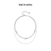 Lost In Echo Double Layer Zircon Necklace Sliver