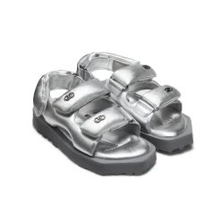 Lost In Echo Faceted Padded Double-Strap Sandal Sliver