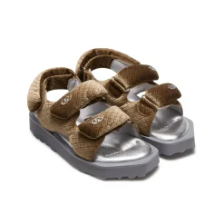 Lost In Echo Faceted Padded Double-Strap Sandal Brown