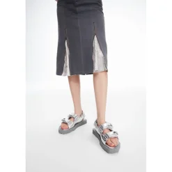 Lost In Echo Faceted Padded Double-Strap Sandal Sliver