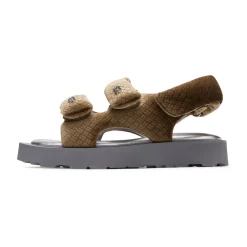 Lost In Echo Faceted Padded Double-Strap Sandal Brown