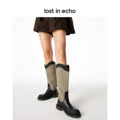 Lost In Echo Heel Cavalry Boots Sand