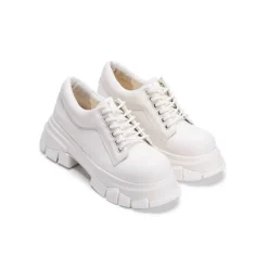 Lost In Echo Heel Leather Brogues White