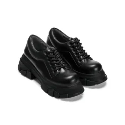 Lost In Echo Heel Leather Brogues Black