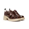 Lost In Echo Heel Leather Roman Sandals Burgundy